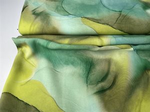 Fastvævet viscose - marble mønster i grønne toner